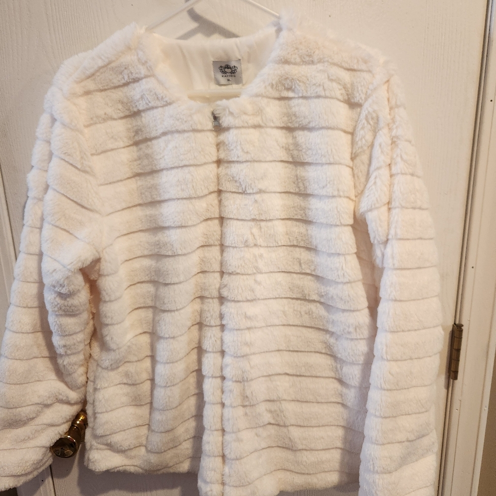 NWT Katydid Cream Faux Fur Jacket